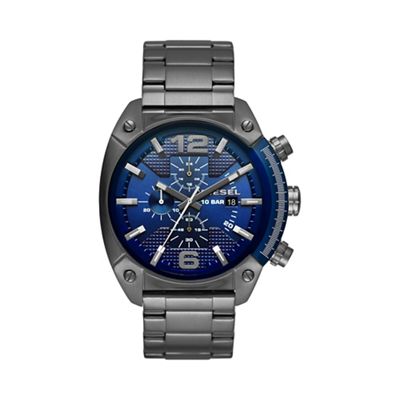 Men's Overflow blue dial and gunmetal bracelet watch dz4412